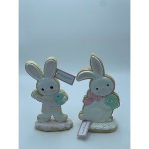 Cupcakes & Cashmere Pastel Gingerbread Easter Bunny Sugar Cookies Set of 2